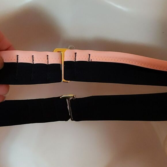 Victoria’s Secret Black Orange teal yellow Push Up Swim Suit Bikini Top 36C - Picture 6 of 9